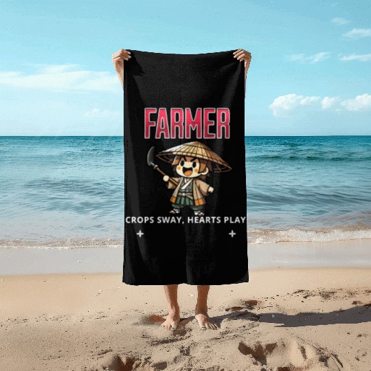 Joyful Farmer Charm Beach Towels