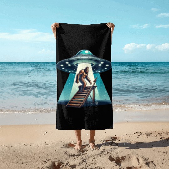 Bigfoot and the UFO Beach Towels