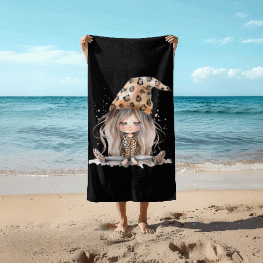 Leopard Print Gnome Clipart Images, Girly Beach Towels