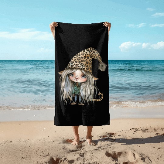 Leopard Print Gnome Clipart Images, Girly Beach Towels