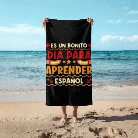 Espanol Maestra Hispanic Teacher Spanish Teacher Beach Towels