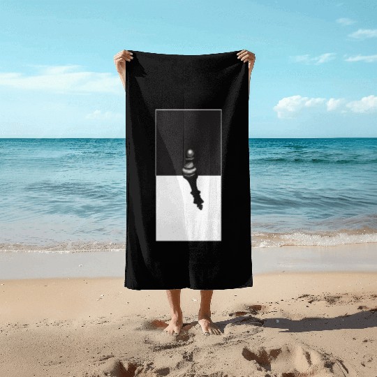 "Chess: Pawn Casts King's Shadow" Painting Beach Towels