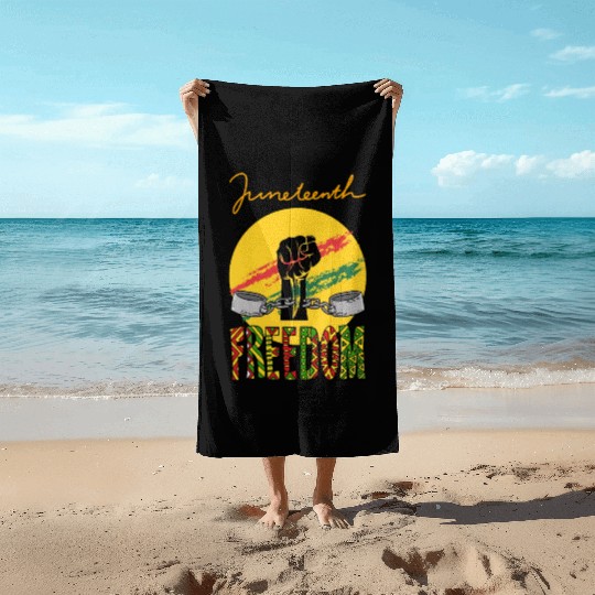 JUNETEENTH FREEDOM APPAREL Beach Towels