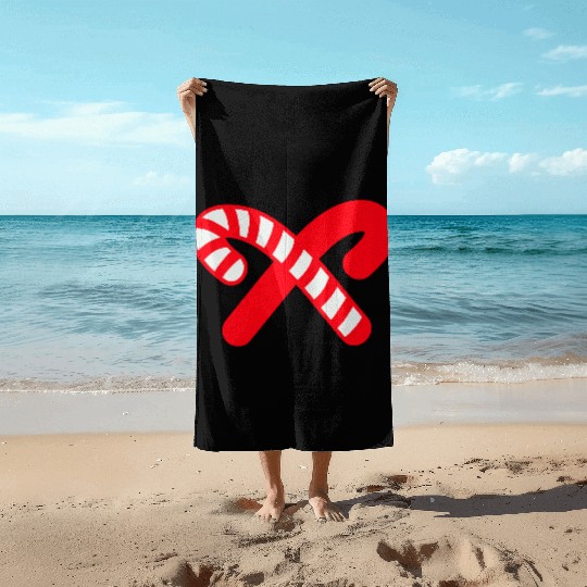 Candy Canes Icon Beach Towels