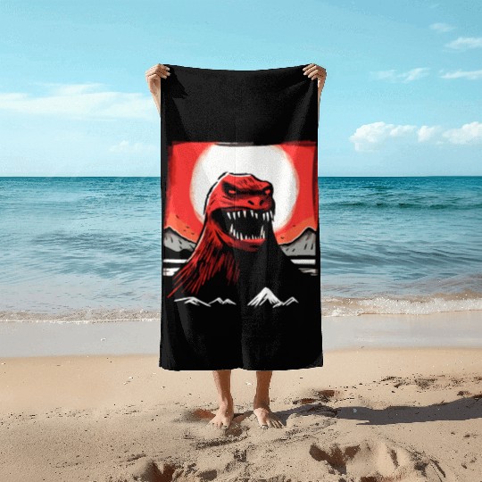 Red Sun Japan: Lizard Monster Beach Towels