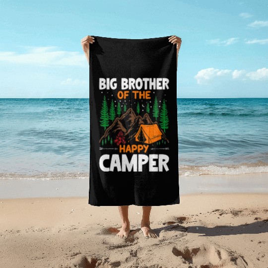 Big Brother of The Happy Camper Hiking Lover Beach Towels
