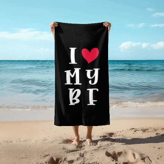I Love My Boyfriend, Romantic Gift Beach Towels