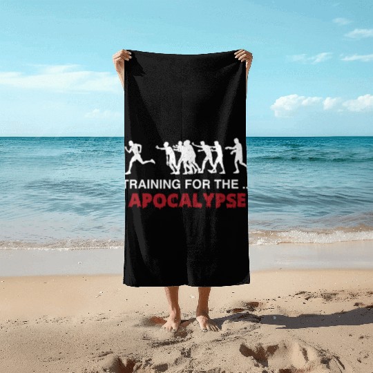 Zombie Training for the Apocalypse Running Beach Towels