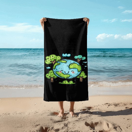Planet Over Profit Earth Day Beach Towels