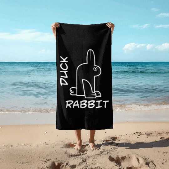 Rabbit Duck Meme Science Math Geek Philosophy Beach Towels