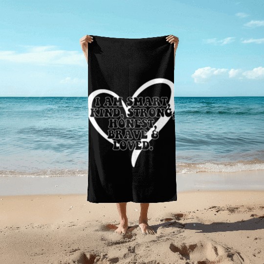 Daily Affirmation Uplifting Quotes Positive Beach Towels
