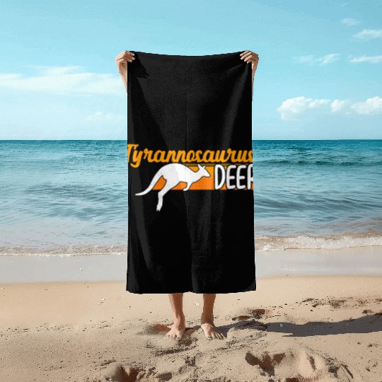 Funny Kangaroo Tyrannosaurus Deer Illustration for Beach Towels