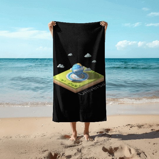 Geometric low poly Universal Studios Beach Towels