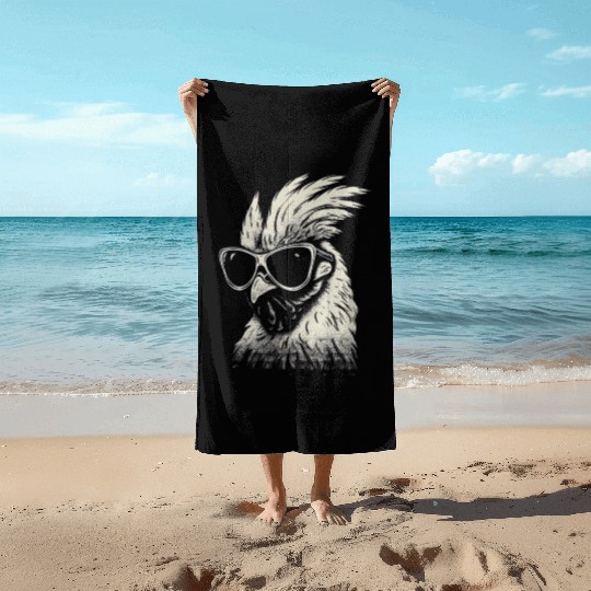 Funny Chicken Graffiti street Beach Towels
