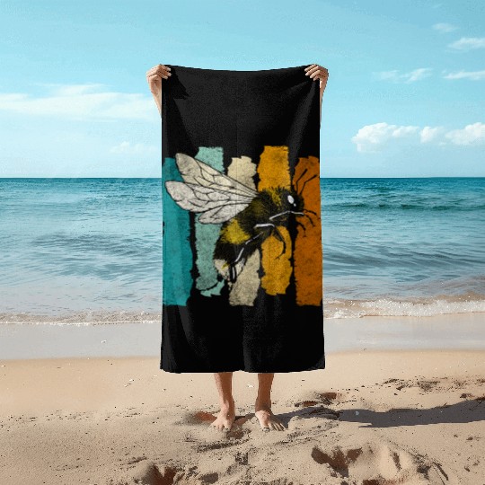 Honey Bee Nature Flowers Bees Beach Towels