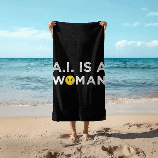 AI Woman Technology Computer Science Beach Towels
