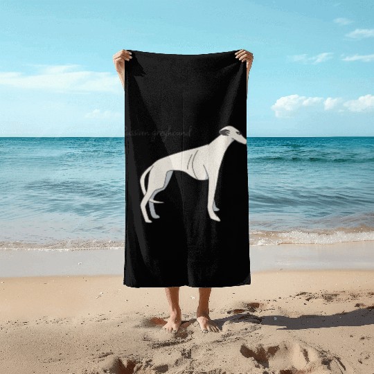 Russian greyhound Beach Towels