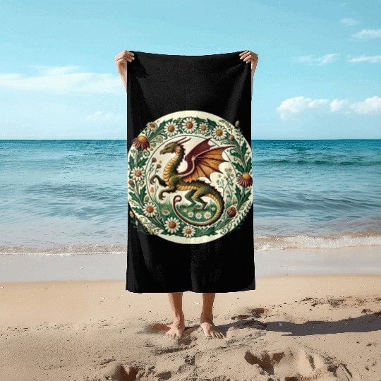 Daisy Flower Dragon Beach Towels