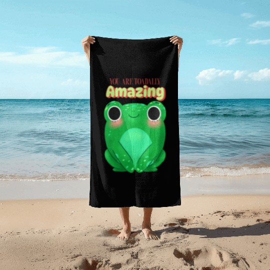 Toad with funny quote Beach Towels