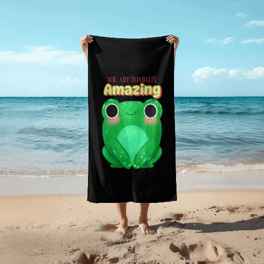 Toad with funny quote Beach Towels