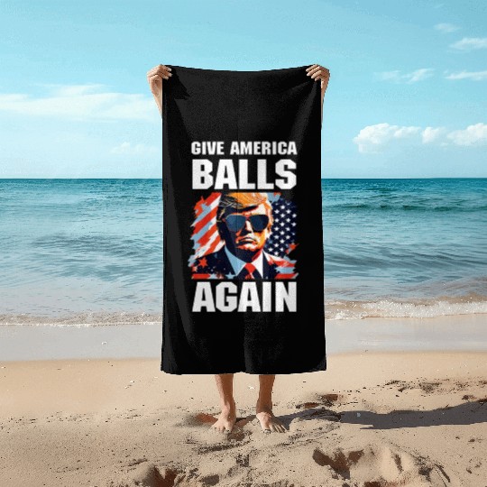 America Trump 2024 Patriotic Republican Beach Towels