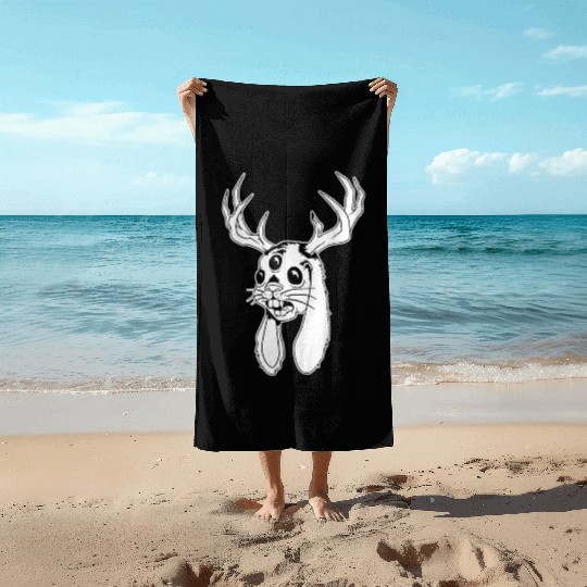 Believe Jackalope Jackrabbit Lovers Beach Towels