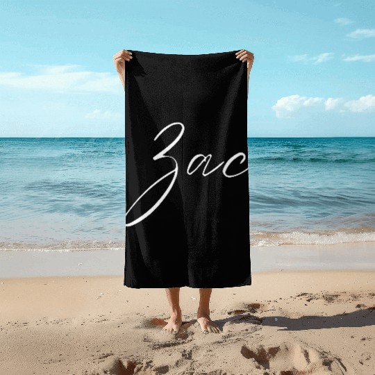Zeus Name with Z Boy Name Birth Baby Shower Boy Beach Towels