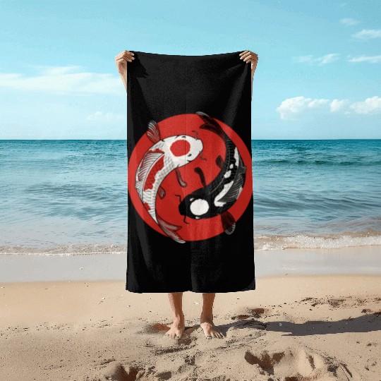 Koi Fish Beach Towels
