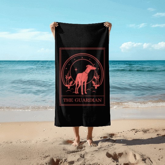 Tarot Greyhound Dog Celestial Whippet Tarot Card Beach Towels