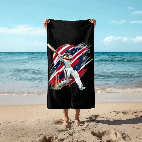 US CRICKET LOVE Beach Towels