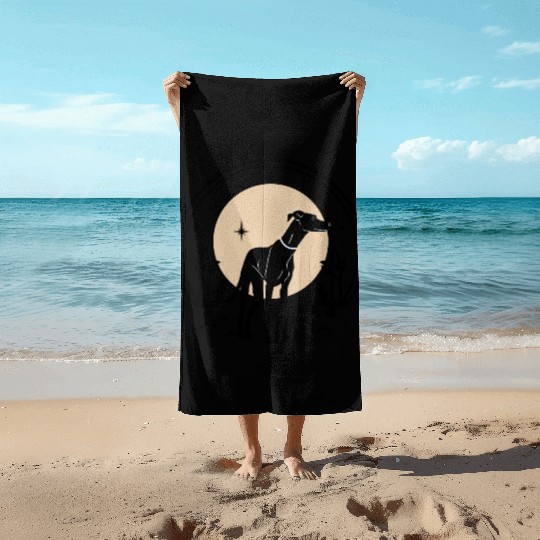 Greyhound Tarot Card Greyhound Celestial Dog Beach Towels
