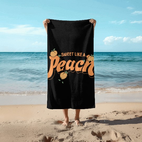 Sweet Like A Peach Beach Towels