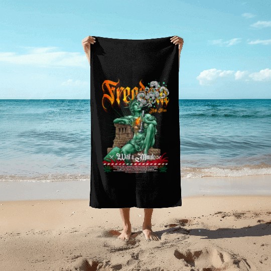 statue of liberty smoking #2 Beach Towels