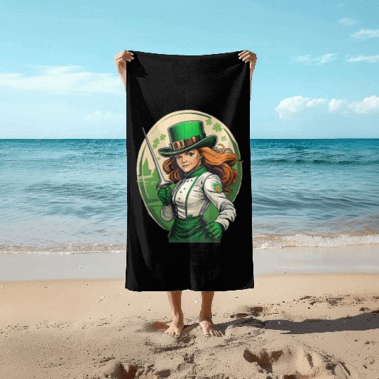 St. Patrick's Day Shamrock St Paddy's Day Fencing Beach Towels