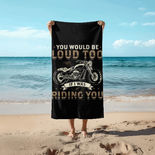 Cheeky Motorcycle Beach Towels