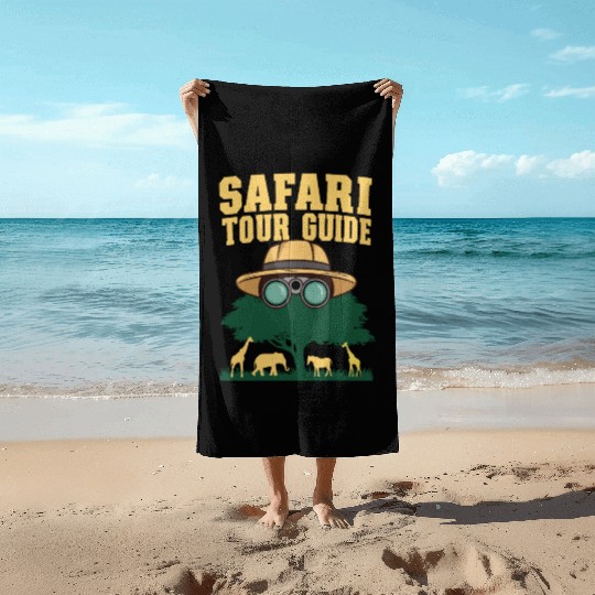 African Safari Tour Guide Costume For Staff Animal Beach Towels