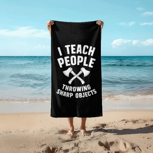 Axe Throwing Enthusiasts Championship Precision Beach Towels