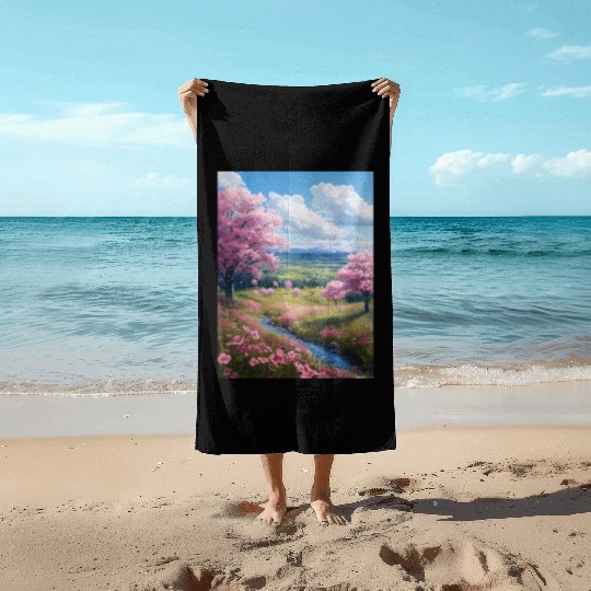 Cherry Blossom Beach Towels