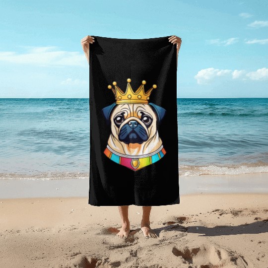 "The crowned ones" - Pug Beach Towels