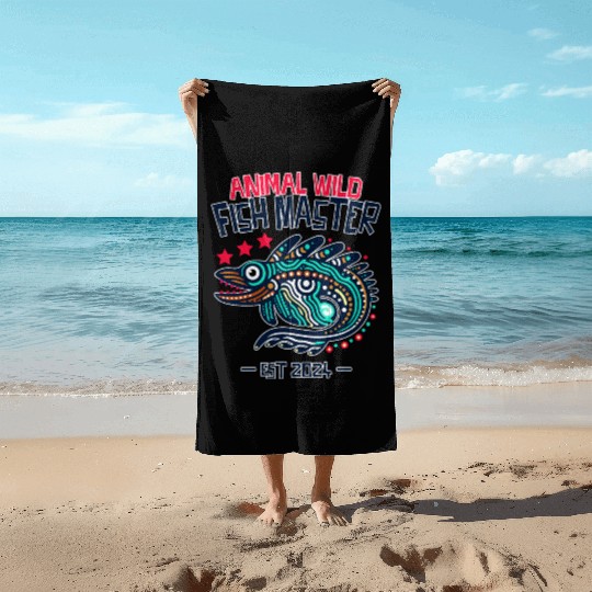 Fish Master River Beach Towels