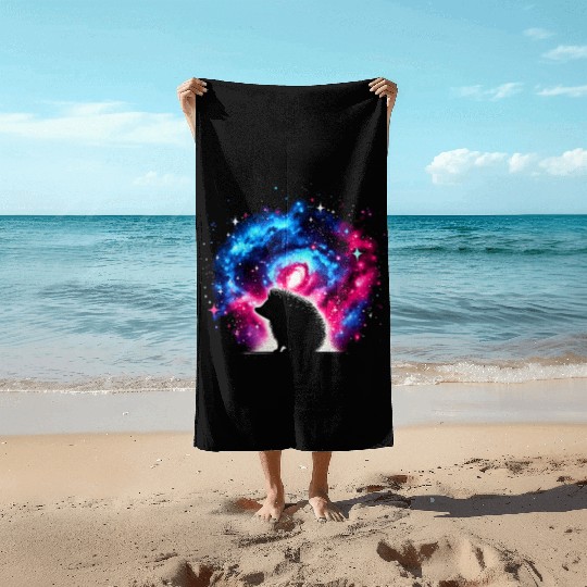 Cool Hedgehog Galaxy Space Art Beach Towels