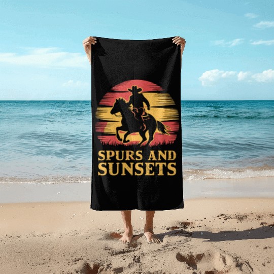Cowboy Lifestyle Western Theme with Horses and Beach Towels