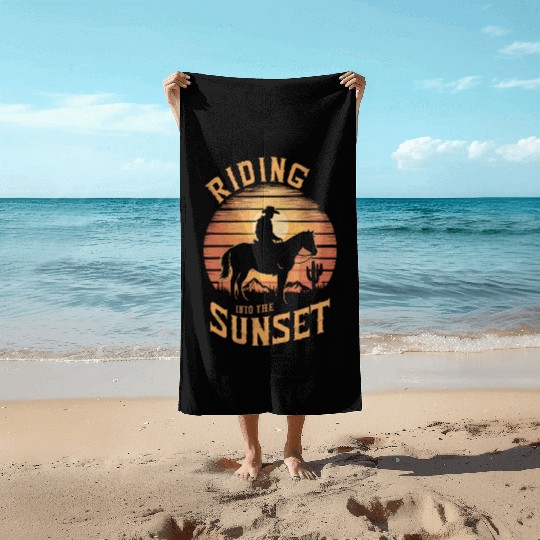 Cowboy Lifestyle Western Theme with Horses and Beach Towels