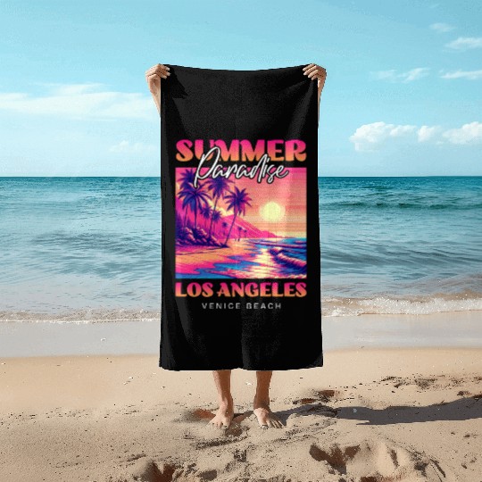 Summer Paradise Los Angeles Venice Beach Beach Towels