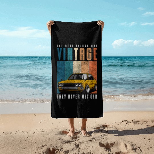 Car Old Muscle Car Year Of Manufacture Beach Towels