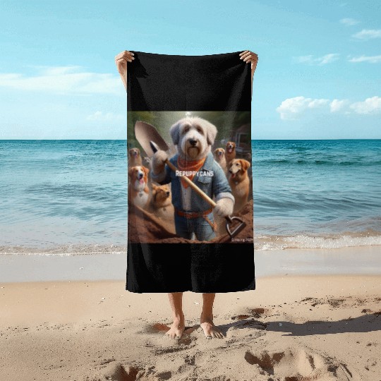Funny and cute animal or pet Republican Beach Towels