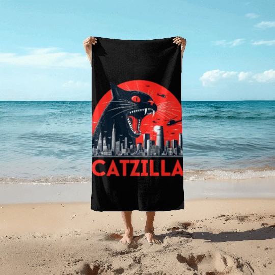 Catzilla Cat Japanese Premium Beach Towels
