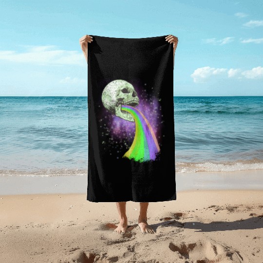 Goth Rock Satan Unicorn Festivals Death Metal Beach Towels