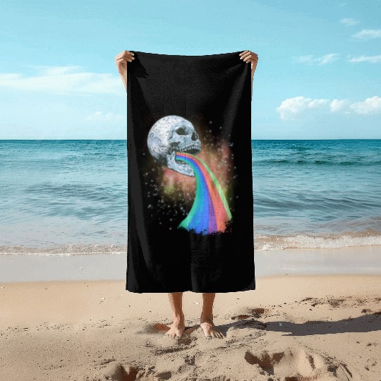 Goth Rock Satan Unicorn Festivals Death Metal Beach Towels