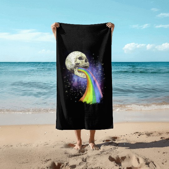 Goth Rock Satan Unicorn Festivals Death Metal Beach Towels